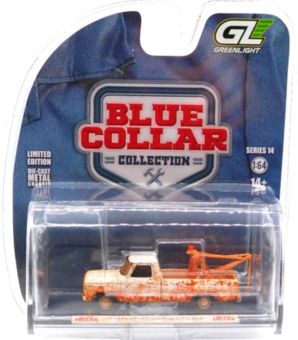 Greenlight - 1:64 1973 Ford F-100 w/Drop in Tow Hook - Blue Collar Collection Series 14 - Image 2